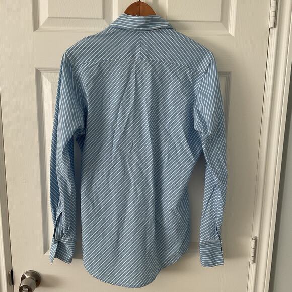 Jill McGowan Striped Button-Up Long Sleeve Shirt Blue Size M Coastal - Picture 4 of 4